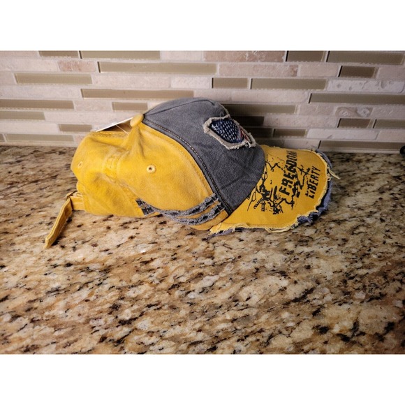 BJB Hat Cap Freedom Liberty Patriotic USA Adult One Size Adjustable Distressed - Picture 6 of 15
